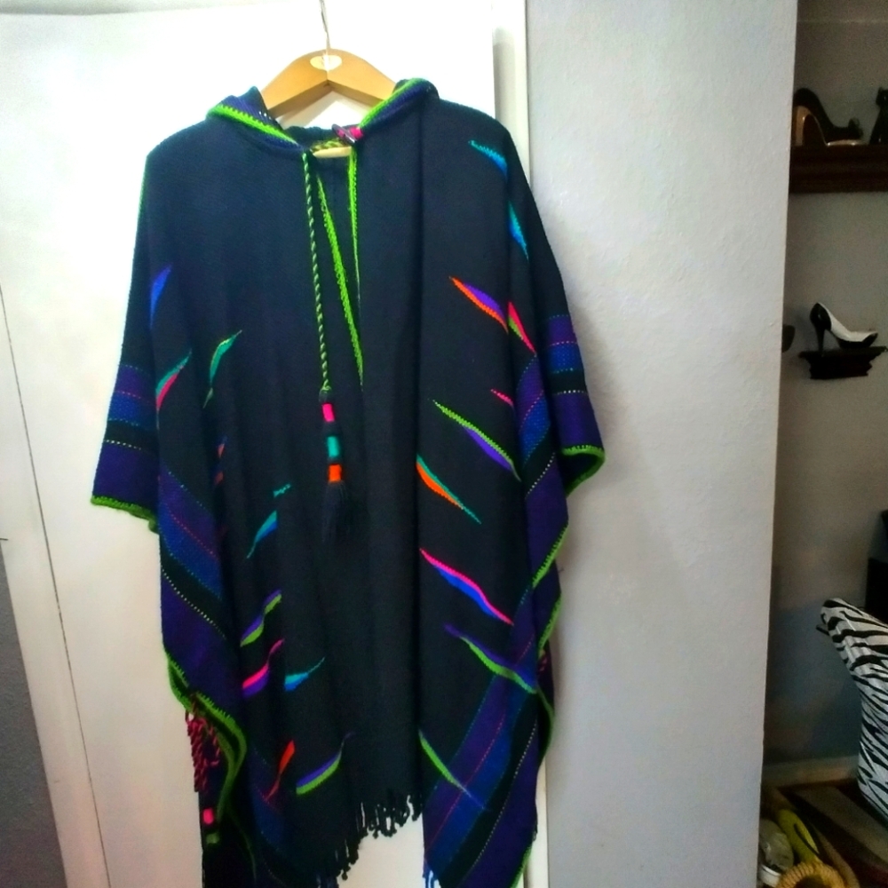 Plus Size - RARE Find! Handwoven Poncho (made to order) Size 14-22 up. Men/Women